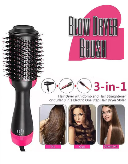 One-Step Hair Dryer & Volumizer Brush – 1200W Professional Hot Air Styler for All Hair Types ✨