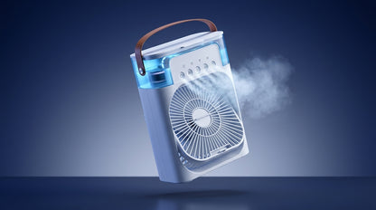 Portable Mini Air Cooler Fan with Mist Humidifier & LED Night Light
