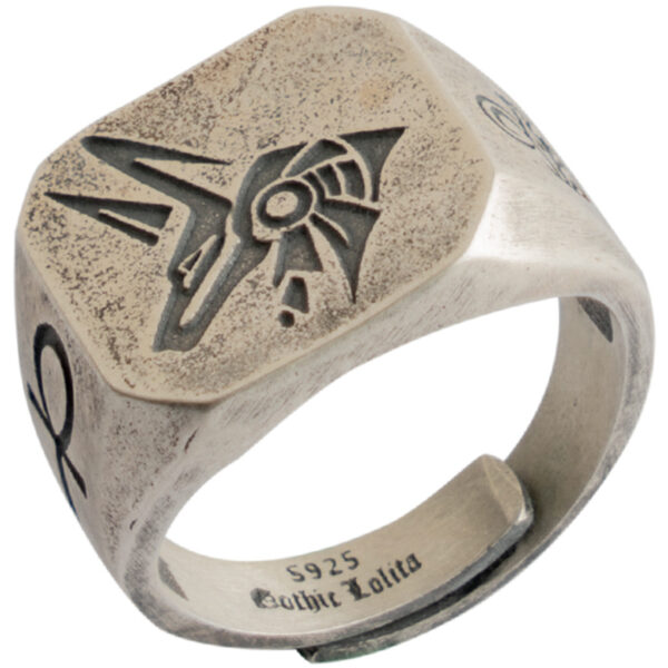 Egyptian Gods Eye Of Horus Thai Silver Ring - Image 4