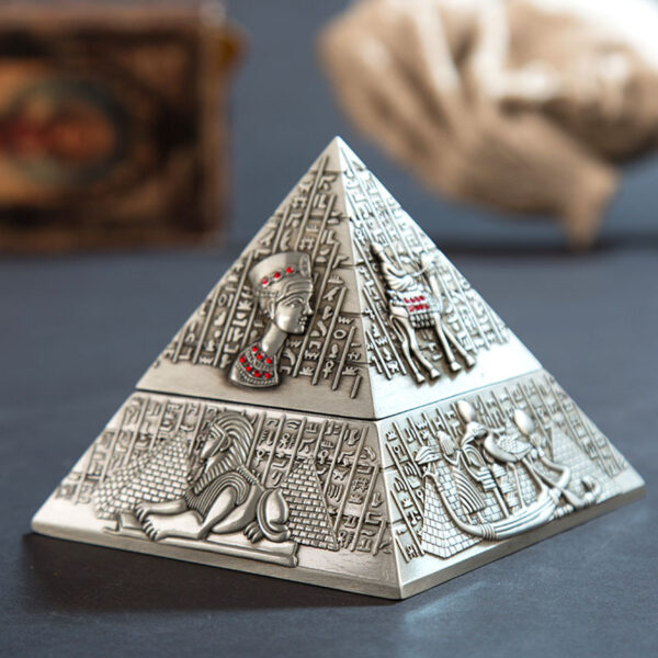 Egyptian Pharaoh Metal Pyramid Creative Ashtray - Image 3
