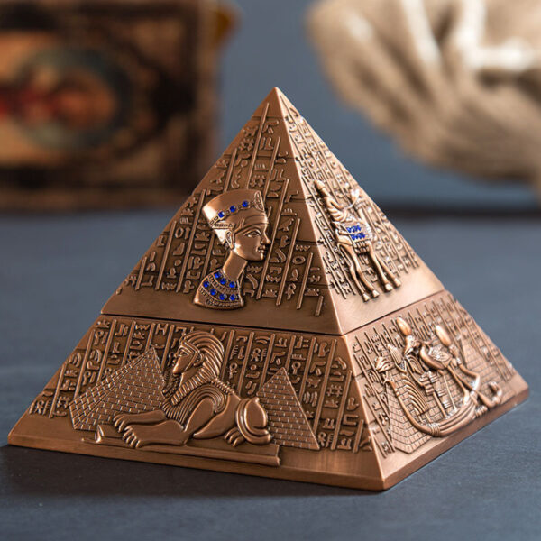Egyptian Pharaoh Metal Pyramid Creative Ashtray - Image 5