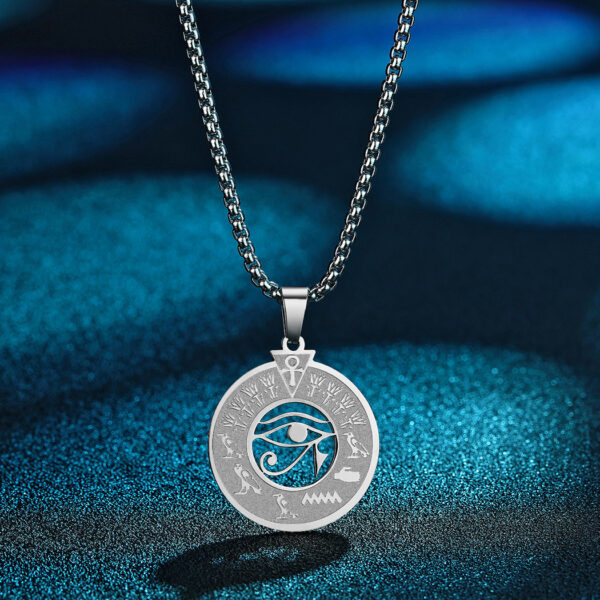 Stainless Steel Egyptian Hieroglyphics Necklace - Image 7