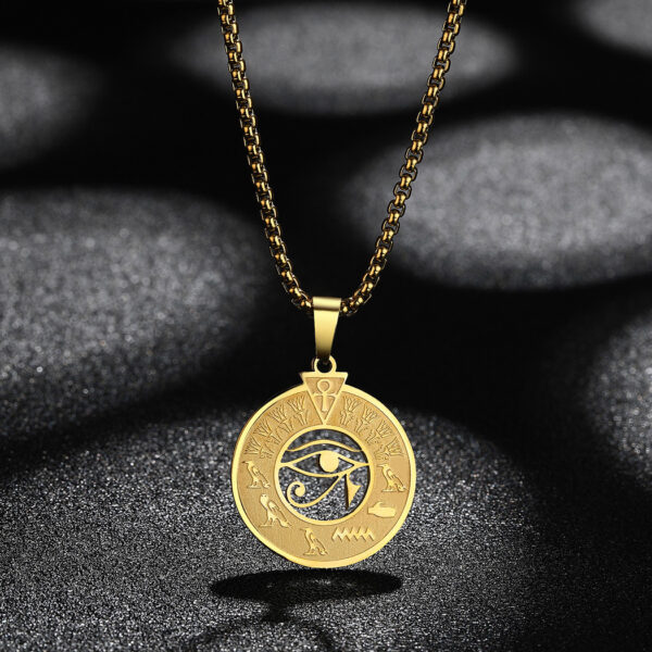 Stainless Steel Egyptian Hieroglyphics Necklace - Image 5