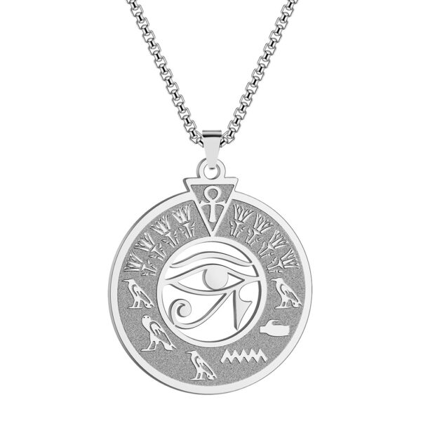 Stainless Steel Egyptian Hieroglyphics Necklace - Image 6