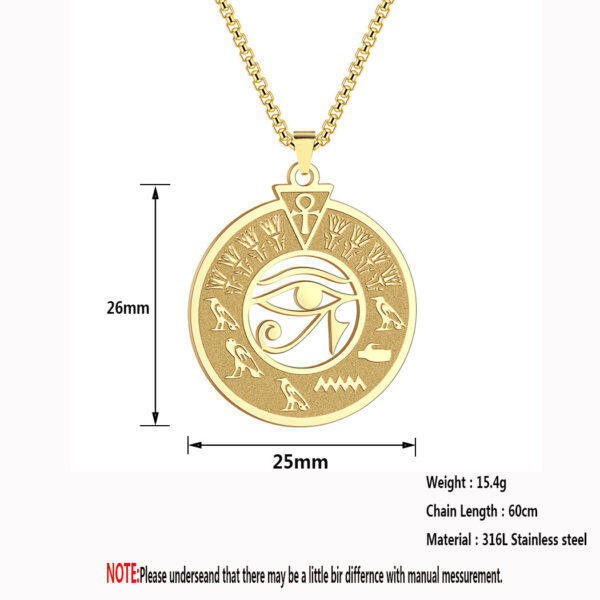 Stainless Steel Egyptian Hieroglyphics Necklace - Image 9