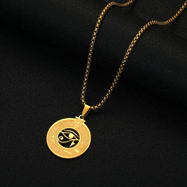 Stainless Steel Egyptian Hieroglyphics Necklace - Image 3